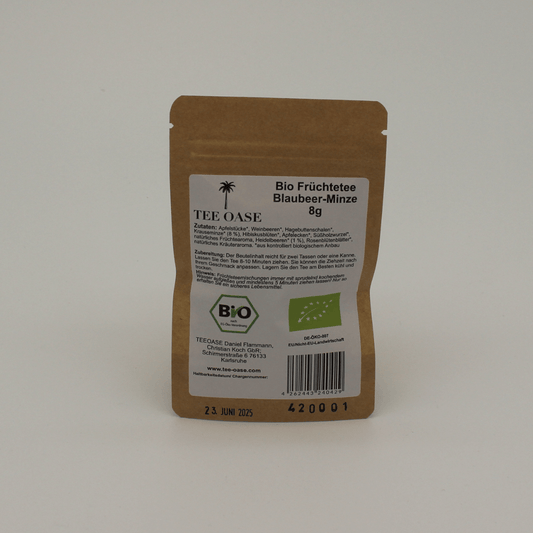 Bio Früchtetee Blaubeer-Minze 8g Probierbeutel